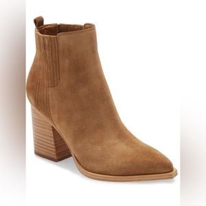 Marc Fisher LTD Oshay Pointed Toe Boot Bootie Natural Brown Tan